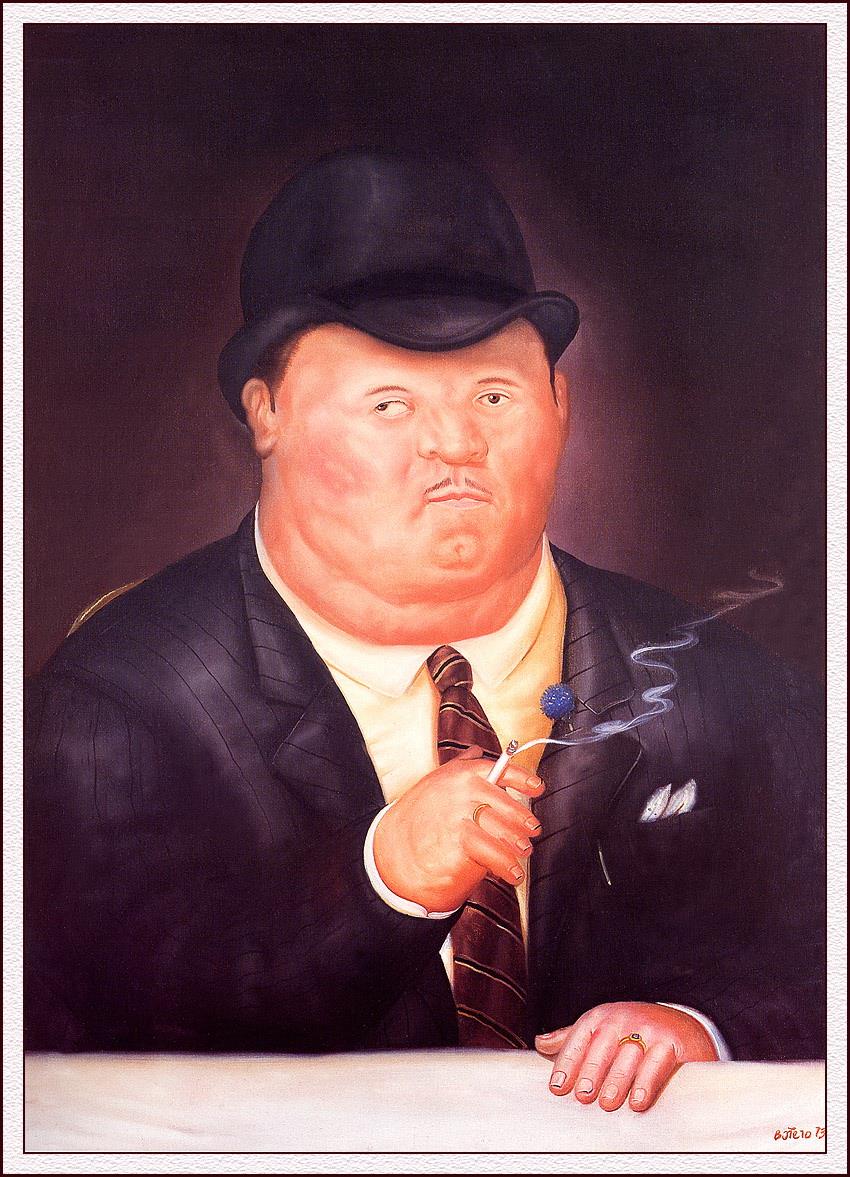 Homme qui fume Fernando Botero Peintures à l'huile